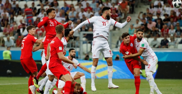 Kane zorgt voor opluchting en kopt Engeland in blessuretijd langs Tunesië