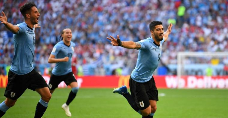 Uruguay wint Groep A na zege op Rusland; Saudi-Arabië verslaat Egypte