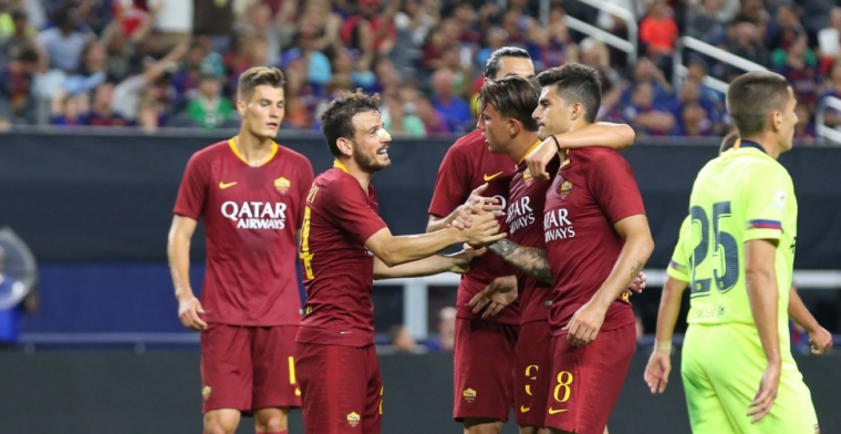 Kluivert maakt indruk en ziet AS Roma FC Barcelona verslaan