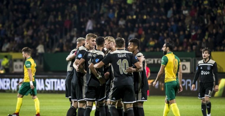Dominant Ajax wint in Sittard door goals van invaller Dolberg en Ziyech