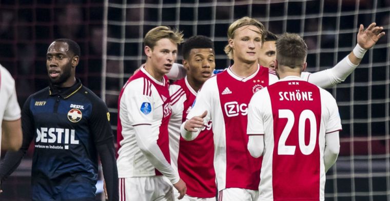 Ajax laat teugels vieren na fantastische openingsfase en verslaat Willem II