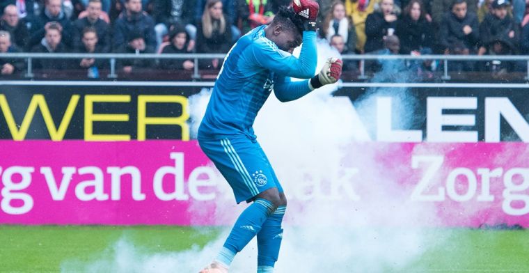Ook KNVB straft man die zwaar vuurwerk gooide naar Ajax-doelman Onana