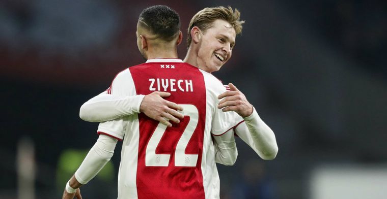 'Meevaller voor Ajax: 'vraagtekens' Ziyech, De Jong, Mazraoui en Tadic inzetbaar'
