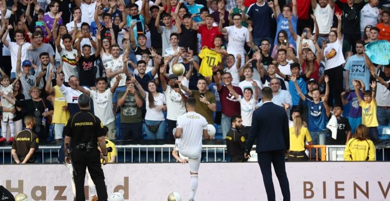 Verwende fans van Real schreeuwen op presentatie van Hazard om Mbappé-transfer