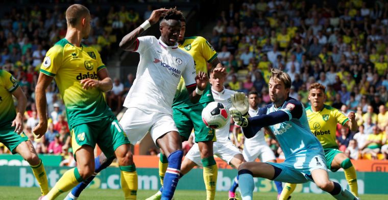 Abraham schiet Chelsea in doelpuntrijk duel langs Norwich City en Krul
