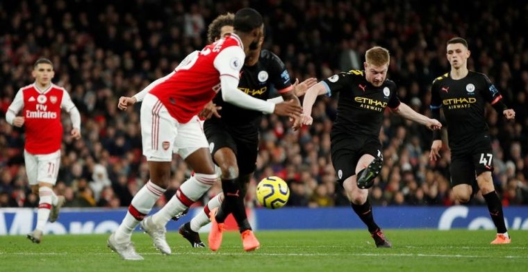 Arsenal krijgt doffe dreun van City; De Bruyne blinkt uit met twee goals en assist