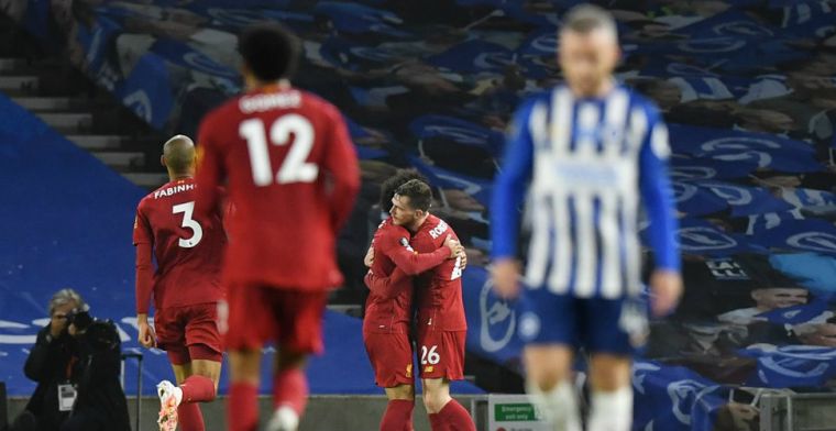 Kampioen Liverpool geeft bliksemstart in Brighton geen vervolg, maar wint opnieuw
