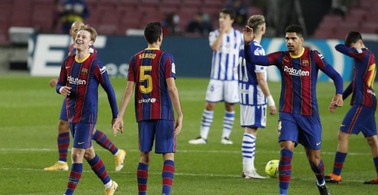 De Jong verpest Baskisch feestje in Camp Nou: Barça kruipt weer naar de top
