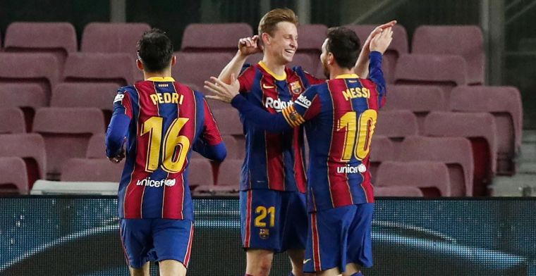 Messi leidt Barcelona naar overtuigende zege, sublieme assist Frenkie de Jong
