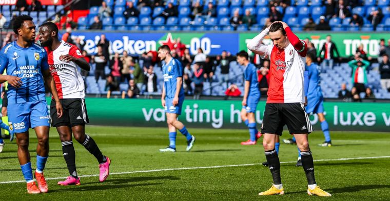 Feyenoord laat uitgelezen kans in strijd om plek vier liggen, rood voor Berghuis