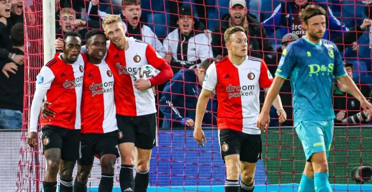 Feyenoord verslaat Sparta en gaat met Utrecht strijden om Europees ticket