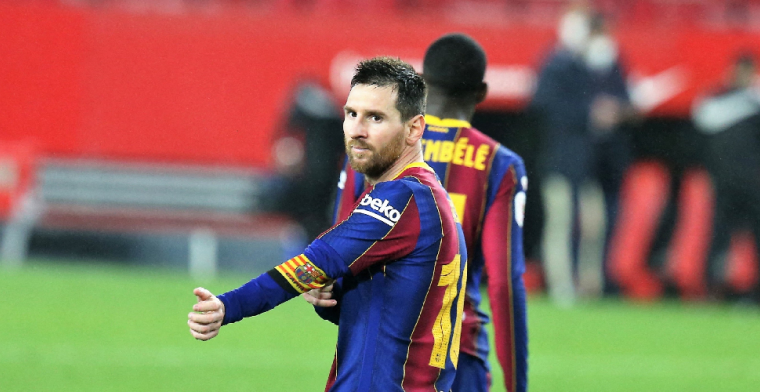 Supporters van FC Barcelona melden zich bij het huis van Messi