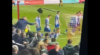 Schitterend: spelers vieren goal met publiek, Wigan-speler jat muts van steward