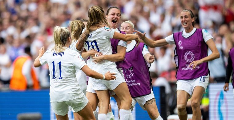 Wiegman flikt het: Engeland Europees kampioen na zenuwslopende finale op Wembley