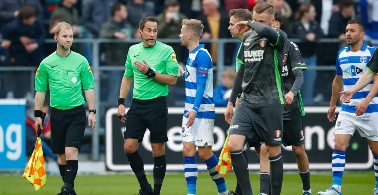 Duel tussen PEC Zwolle en FC Dordrecht tijdelijk gestaakt door gooien van voorwerp