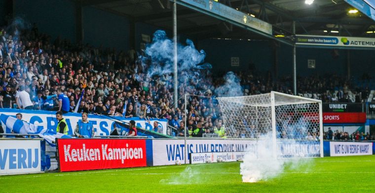 Weer een staking: FC Den Bosch-supporters gooien vuurwerk op De Graafschap-veld