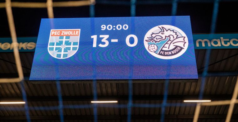KNVB straft FC Den Bosch voor wanordelijkheden na 13-0 nederlaag tegen PEC Zwolle
