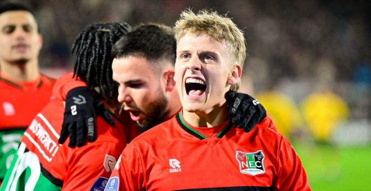 NEC trekt aan langste einde in roodgekleurde wedstrijd, bijzondere mijlpaal Schöne