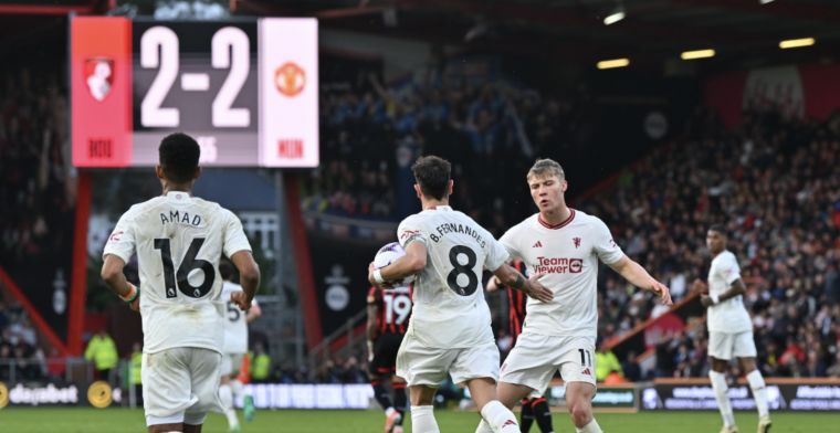 Ten Hag en United niet voorbij Bournemouth, Kluivert belangrijk met fraaie treffer